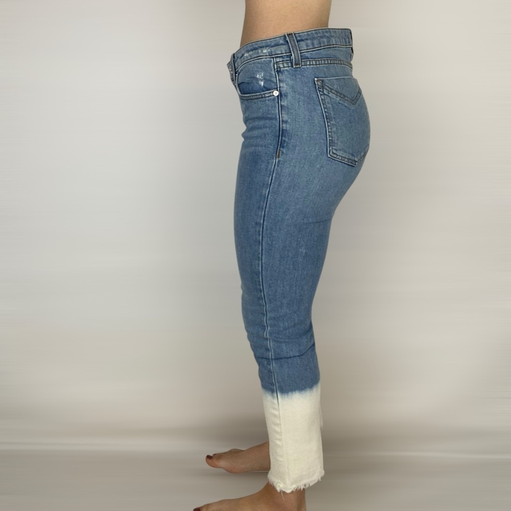 DEREK LAM DENIM Mila Mid Rise Girlfriend Jeans Bleach Dip Casual - Picture 2 of 10